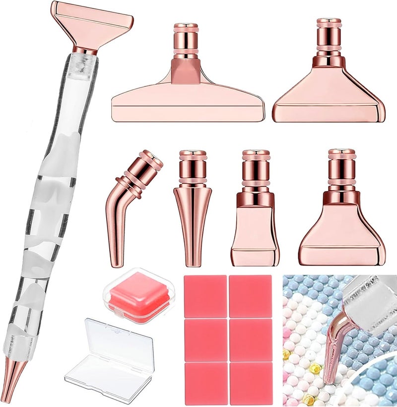 Heyseri Ergonomic Diamond Painting Art Pens, Diamond Painting Accessories Kits with Steel Metal Tip, 5D Art Tools Accessories Pen for Craft Nail(White Gold) - Image 1
